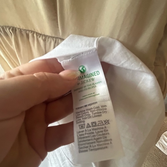 J. Crew Factory Squared Neck, Multi-tier, Neutral Color, Midi Dress - Picture 9 of 11